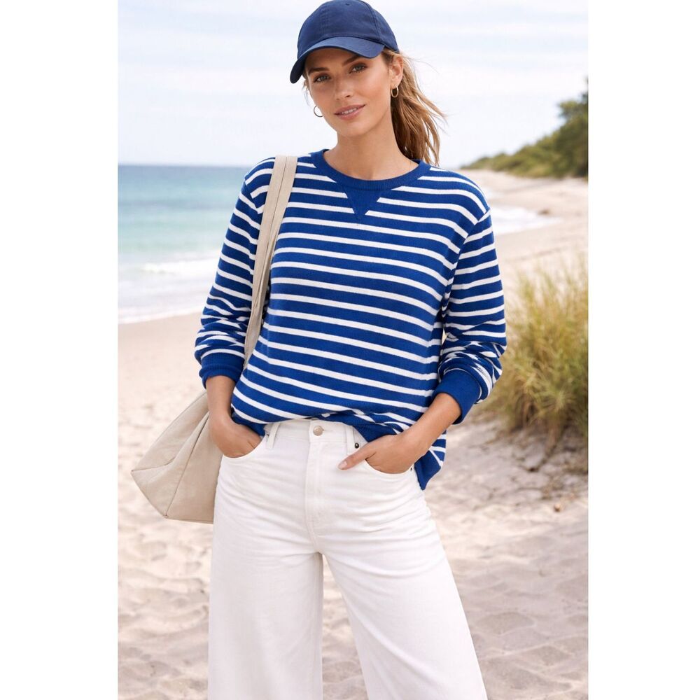Cuffy's of Cape Cod Striped French Terry Sweatshirt S